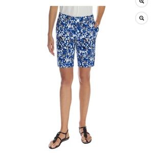 Mario Serrani Italy Vibrant Floral Print blue Short spandex tummy control size 4